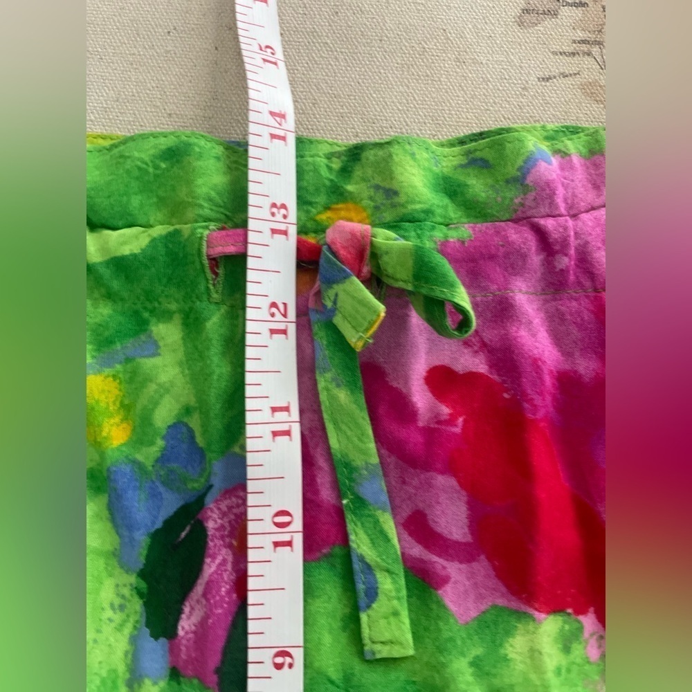 JAMS WORLD FLOWER FRIENDS Vibrant Floral Cropped Pants Size Small - Picture 6 of 10